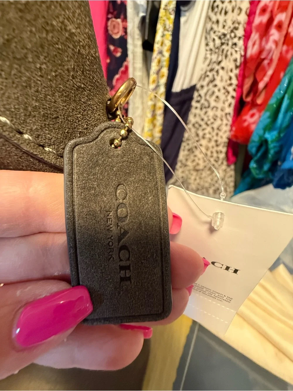 Coach Brooklyn Suede Small Shoulder Bag β Olive Green β NWT - Picture 15 of 15